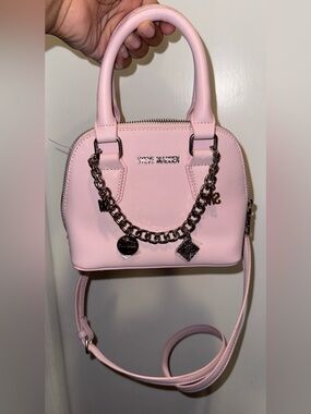 Steve Madden Light Pink Dome Satchel with Chain Charm